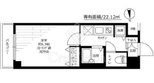 ガラ・シティ芝公園　602号室　間取り