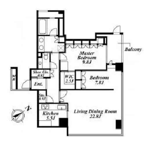 二番町パークフォレスト　1210号室　間取り