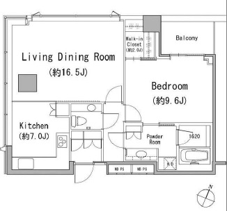 二番町パークフォレスト　1405号室　間取り