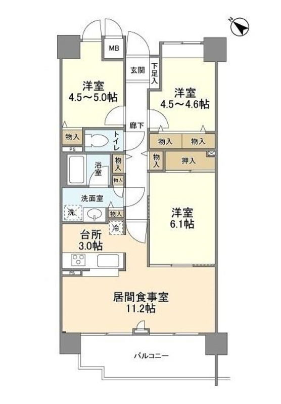 ブリリアントヨス　204号室　間取り