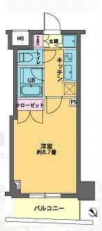 カスタリア東日本橋2　402号室　間取り