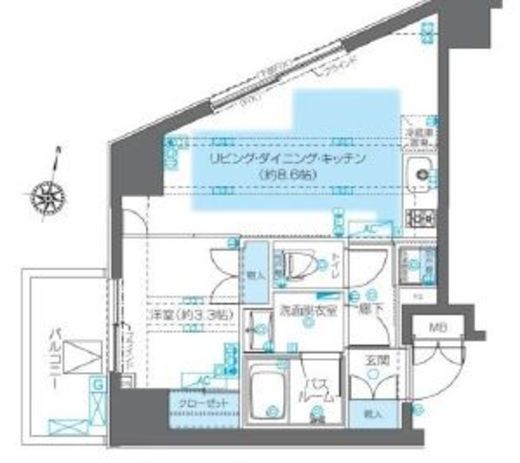 ZOOM神宮前　506号室　間取り