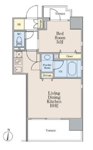 南麻布パークハイツ　501号室　間取り