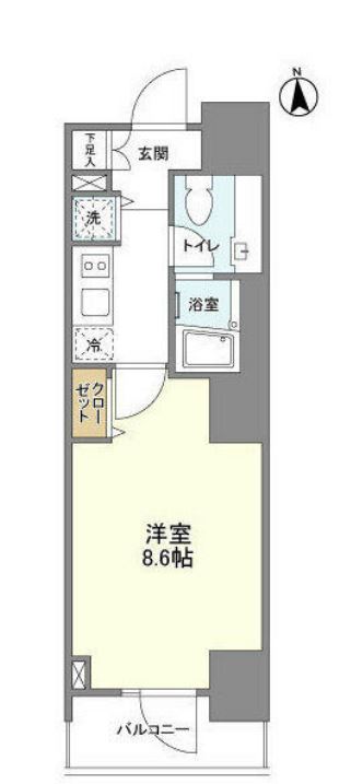 セレニティコート渋谷神泉　1402号室　間取り