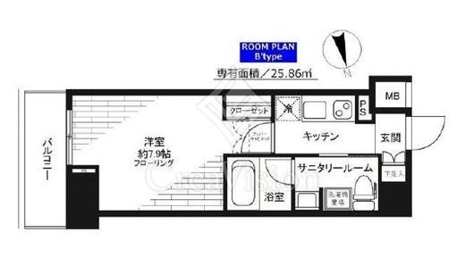 ステージグランデ芝大門　1302号室　間取り