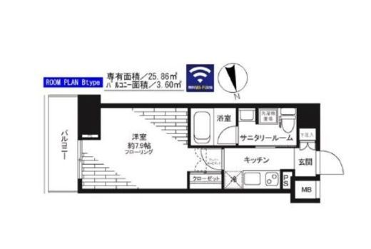 ステージグランデ芝大門　203号室　間取り