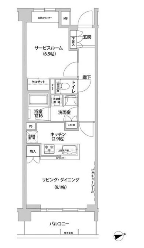 コンフォリア目黒青葉台　106号室　間取り