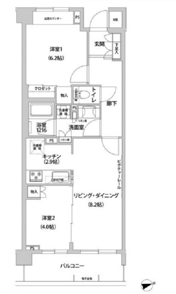 コンフォリア目黒青葉台　206号室　間取り