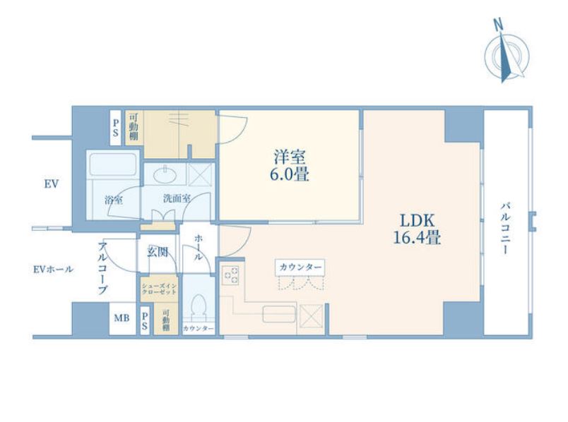 アイムズ芝大門　　1101号室　間取り