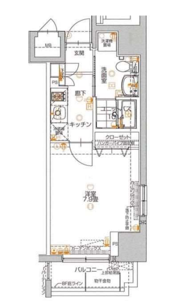 グランティアラ芝大門　801号室　間取り