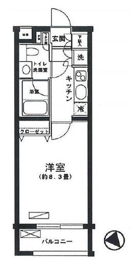 パレステュディオ中目黒　208号室　間取り