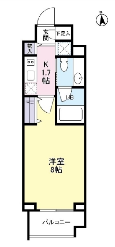 パークフラッツ中目黒　602号室　間取り