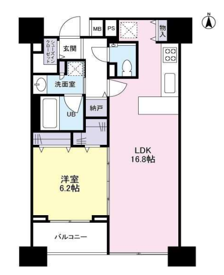 パークフラッツ中目黒　1102号室　間取り