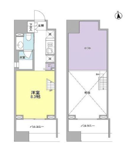 パークフラッツ中目黒　701号室　間取り