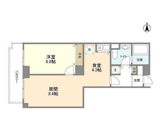グランドスポット　407号室　間取り