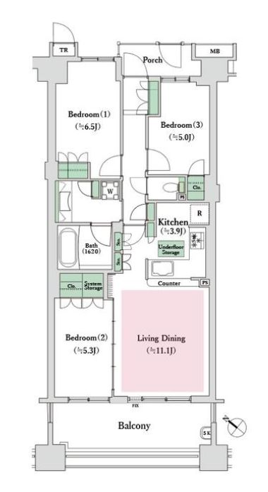 プライヴブルー東京　2F号室　間取り