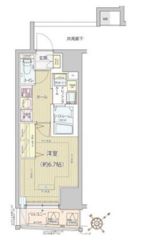 レビスタ白金高輪　1301号室　間取り