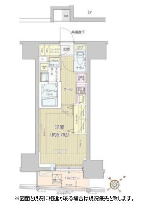 レビスタ白金高輪　1402号室　間取り
