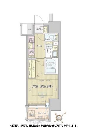 レビスタ白金高輪　603号室　間取り