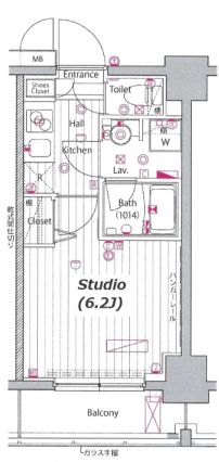 グランド・ガーラ白金高輪　202号室　間取り