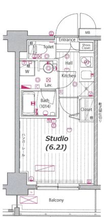 グランド・ガーラ白金高輪　203号室　間取り