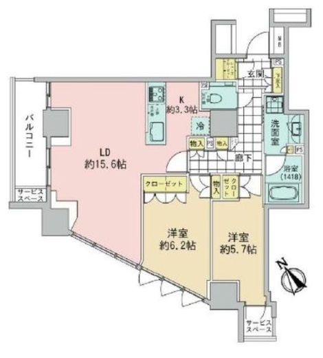 品川タワーレジデンス　1804号室　間取り