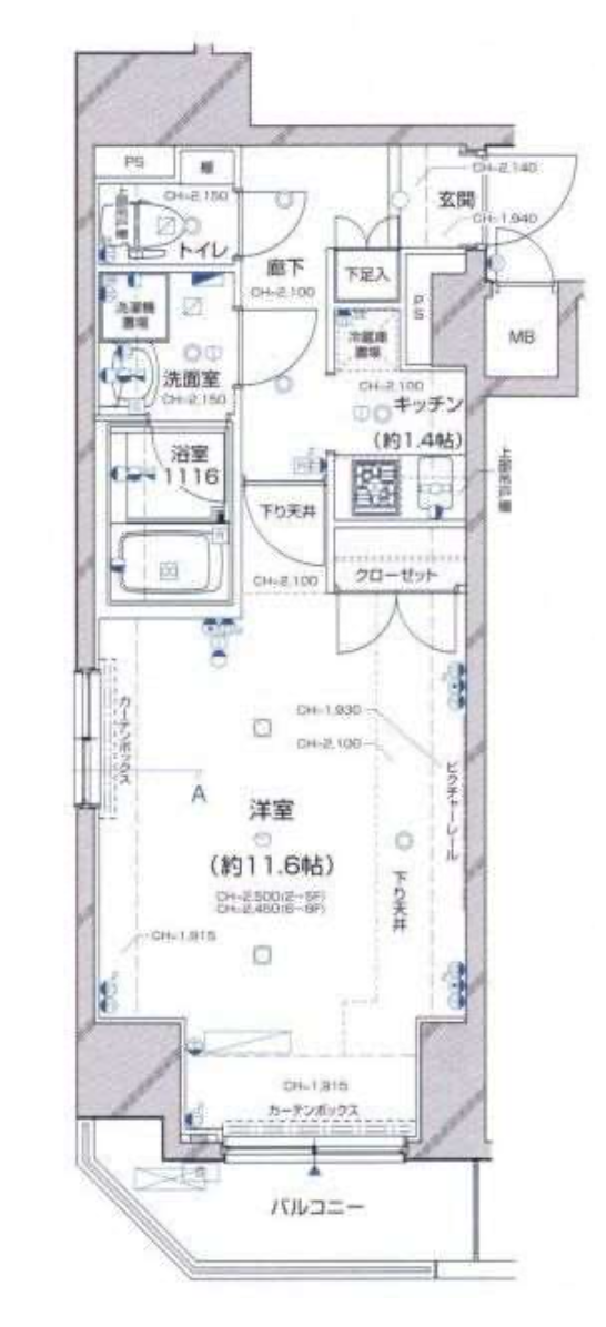 パレステュディオ虎ノ門　605号室　間取り
