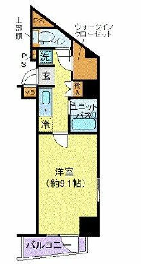 リクレイシア西麻布　Ⅰ-603号室　間取り