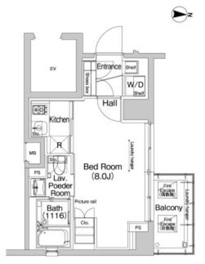 プラウドフラット神楽坂3　804号室　間取り