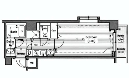 グランド・ガーラ西麻布　808号室　間取り