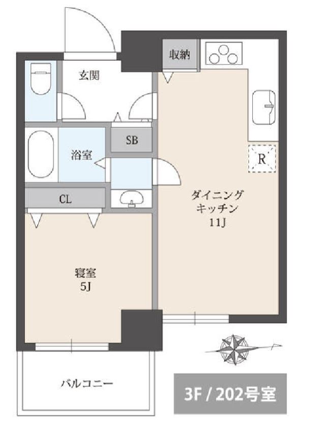 富士見坂プレイス　3F号室　間取り