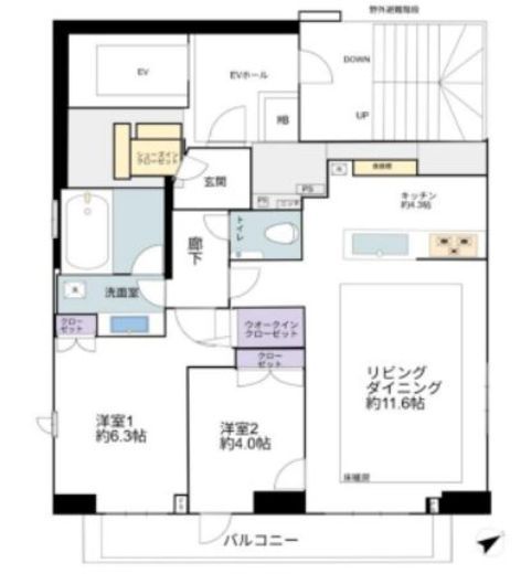 オープンレジデンシア虎ノ門　1501号室　間取り