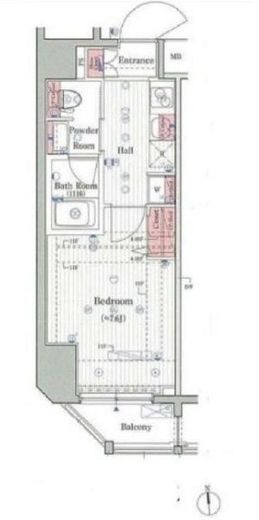 プレール・ドゥーク浜松町　804号室　間取り