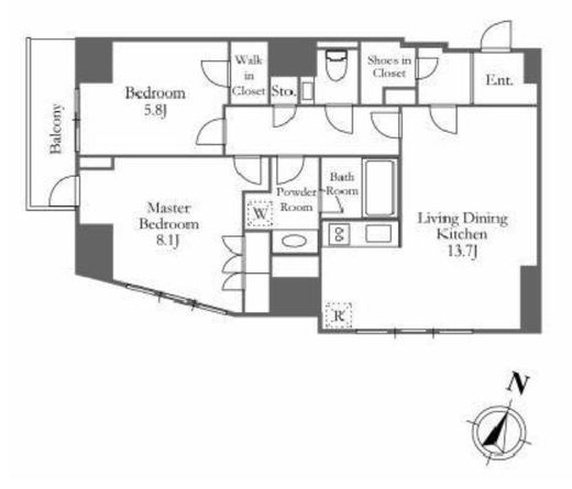 ザ・ベルグレイヴィア麻布　17F2号室　間取り
