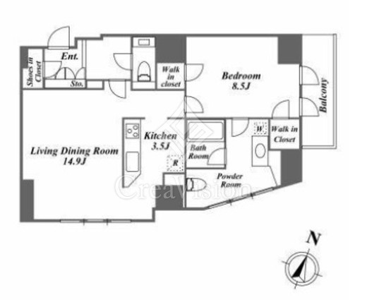 ザ・ベルグレイヴィア麻布　1804号室　間取り