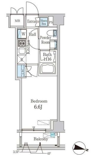 スタイリオ渋谷南平台　504号室　間取り