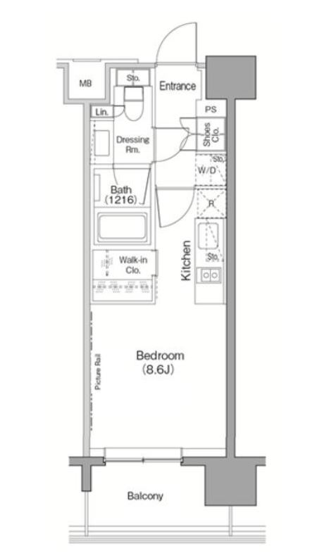 ザ・パークハビオ目黒　1106号室　間取り