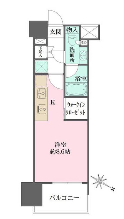 ザ・パークハビオ目黒　307号室　間取り