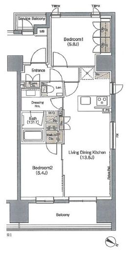 ザ・パークハビオ目黒　301号室　間取り