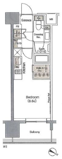 ザ・パークハビオ目黒　607号室　間取り