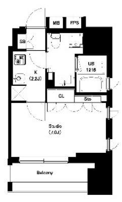 中目黒ウエスト　603号室　間取り