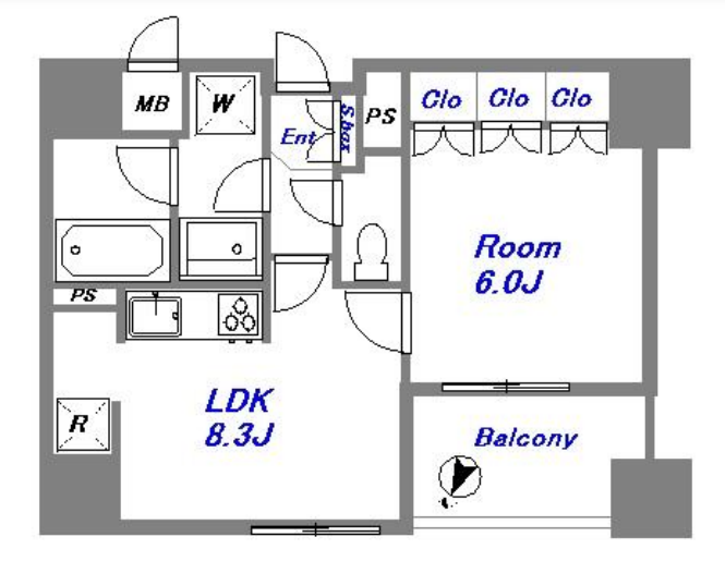 ルジェンテ目黒　3F号室　間取り