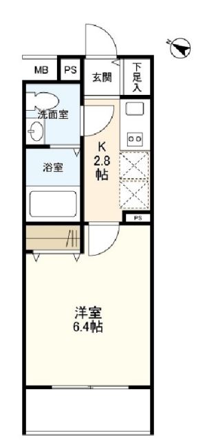 ウェルスクエアイズム初台　205号室　間取り