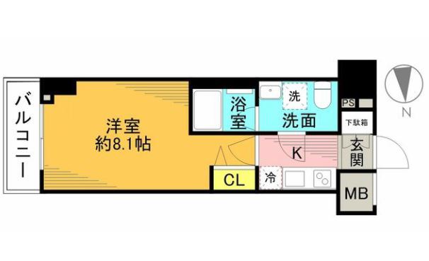エル・グランジュテ新宿　502号室　間取り