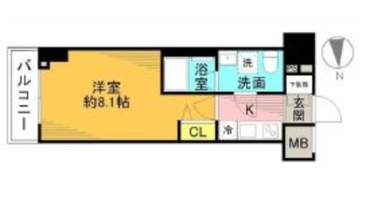 エル・グランジュテ新宿　502号室　間取り