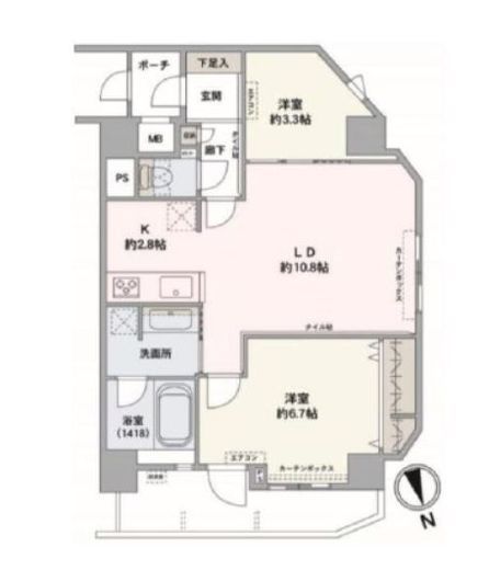 ルピナス麻布シティフォルム　802号室　間取り