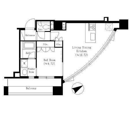 シティカレント南青山　1202号室　間取り