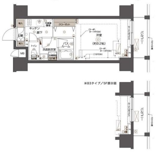 ZOOM西五反田　302号室　間取り