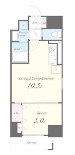 ヴァレンティア麻布　801号室　間取り