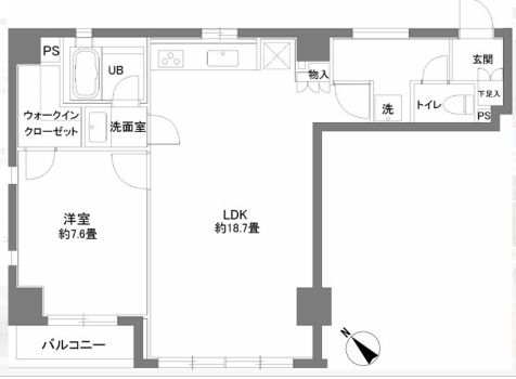 カスタリアお茶の水　201号室　間取り